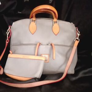 Elegant Gray and Tan Handbag Set